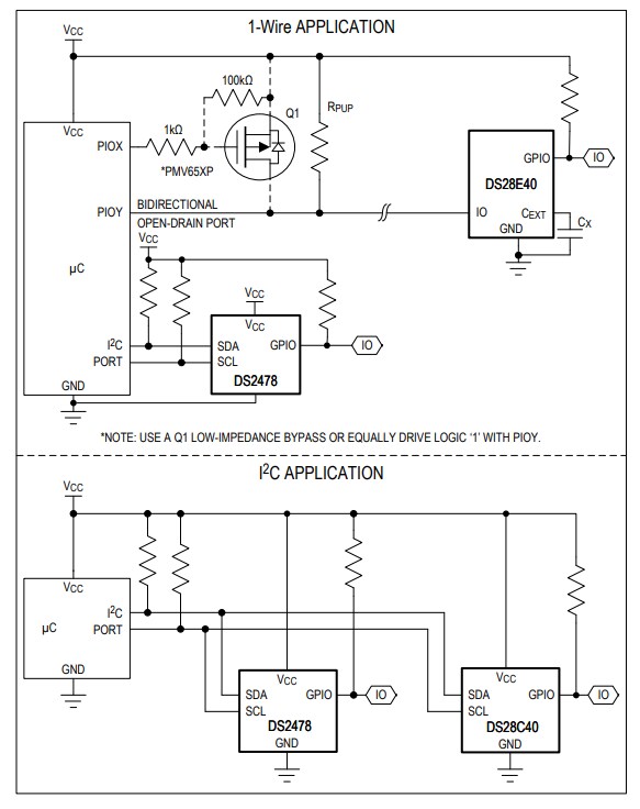 Application Circuit Diagram - Analog Devices / Maxim Integrated DS2478 DeepCover® Automotive Secure Coprocessor